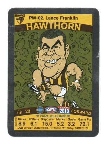 2010 Teamcoach Prize Wild Card (PW-02) Lance Franklin Hawthorn