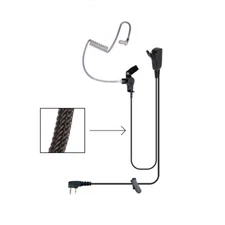 Klein Signal-K1-BR Split-Wire Earpiece Braided Cable for Kenwood 2-Pin Radios