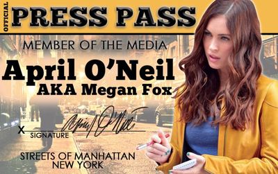 MEGAN FOX press pass Drivers License - TRANSFORMERS Teenage Ninja