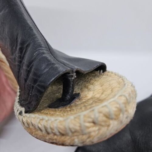 Celine Phoebe Philo black leather open toe espadrille wedge sandals IT 38 - Picture 9 of 16