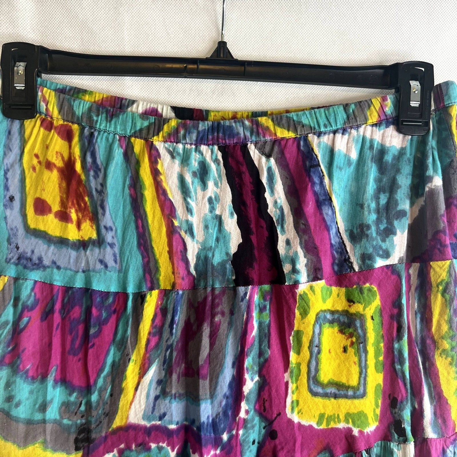 NY Collection Boho Maxi Skirt Bold Colorful Abstr… - image 3