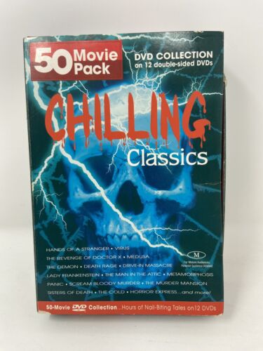 Chilling Classics 50 Movie Pack DVD horror Collection House Of The Dead 12 Discs - Afbeelding 1 van 5