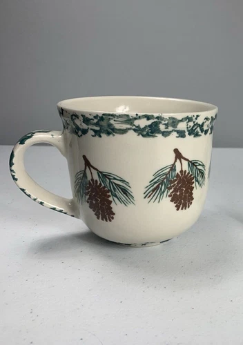 ~Vintage~ (1) Folk Craft - "PineCone" - by Tienshan - 12 oz. Cups/Mug