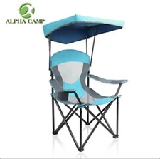 ALPHA CAMP Heavy Duty Canopy Lounge Chair Sunshade Hiking Travel Chair with C...