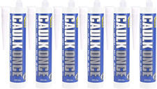 Everbuild Caulk Once Premium Quality, White, 380 ml  x 6