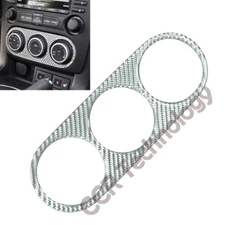 Real Carbon Fiber Silver AC Climate Control Panel Trim Fits 06-15 MX5 Miata