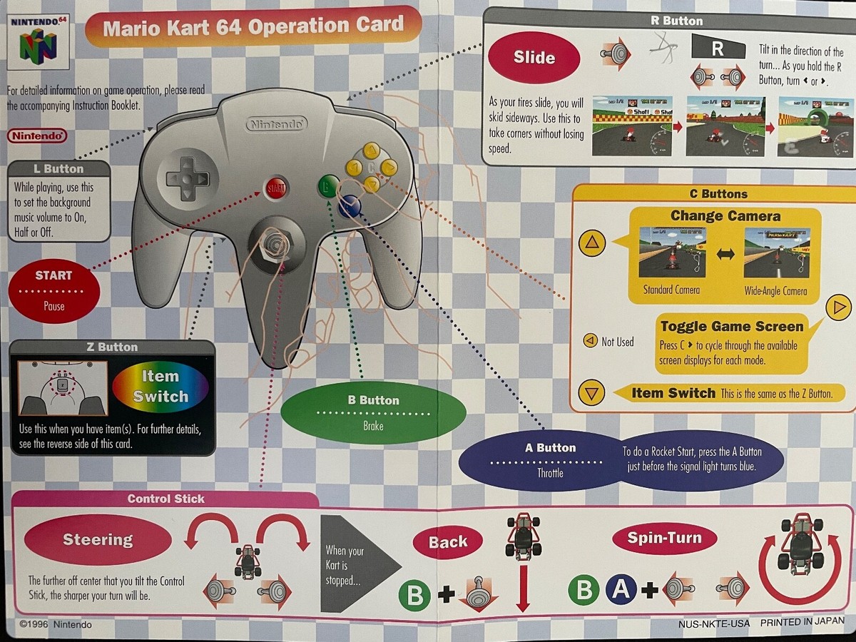 Mario Kart 64 for Nintendo 64 Instruction Booklet (Manual Only) | eBay