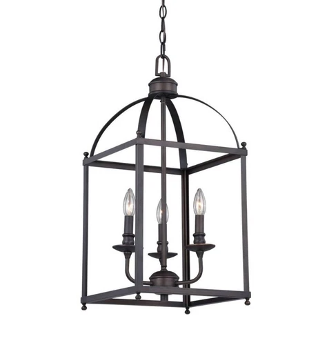 NEW Vaxcel P0200 - Juliet 3-Light Pendant in Transitional Rectangular Style - Picture 1 of 3