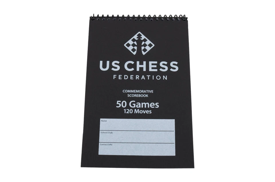 US Chess Federation's Commemorative Spiral Chess Scorebook - BLACK (10 Pack) - Image 2 of 2