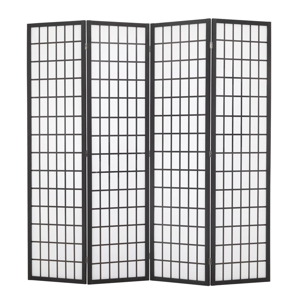 Room Divider 4 Panel Oriental Shoji Screen 6Ft Folding Privacy Divider Wall - Image 2 of 4