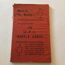 1930's Here is Mr Beetle Beetle Drive Game, 21 Cards of 25 in Original Packaging