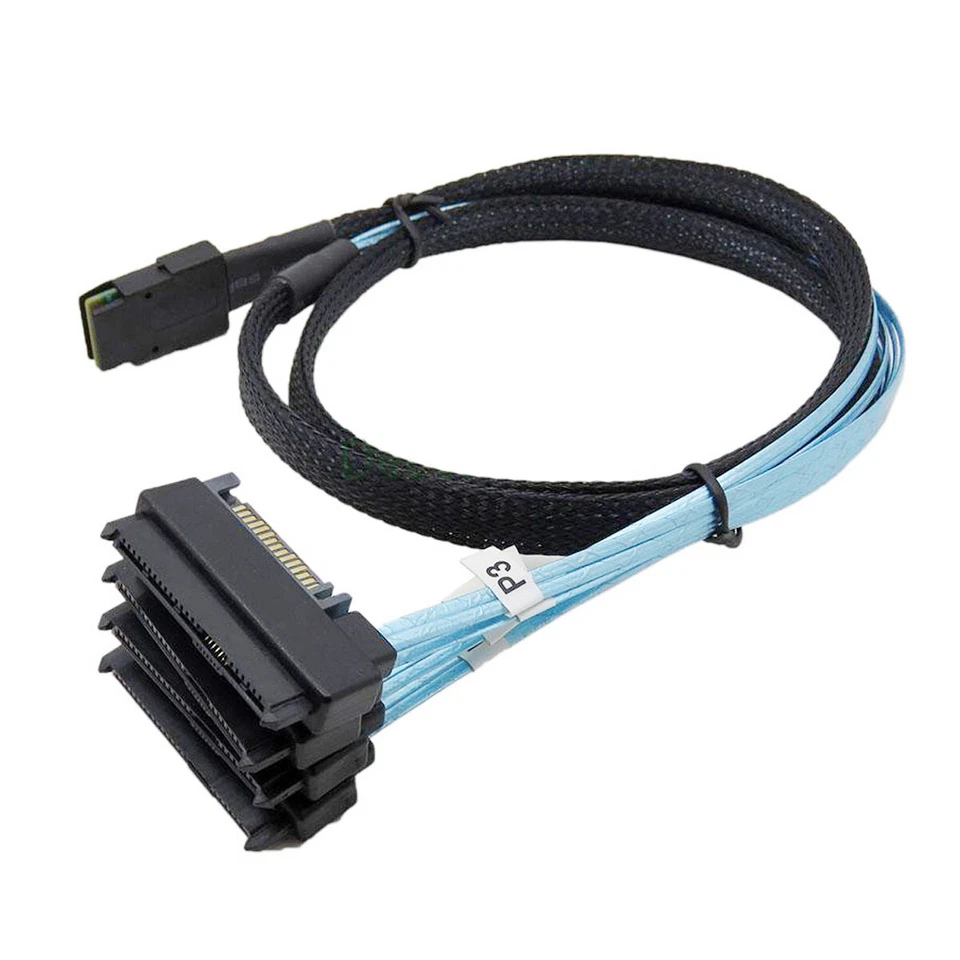 Internal 36 Pin SFF-8087 Host to 4 SFF-8482 Target SAS and SATA Power Cable 50cm - Image 2 of 4