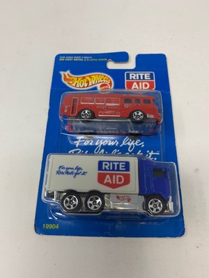 Hot Wheels Rite Aid Pharmacy 2 Vehicle Pack Limited Edition Red Car 19904