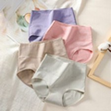 High Waist Cotton Panties Body Slimming Panty Briefs Women Underwear 4pcs Set