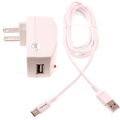 Home Charger 6ft Long USB-C Cable Wall Power Adapter Type-C for Cell Phones