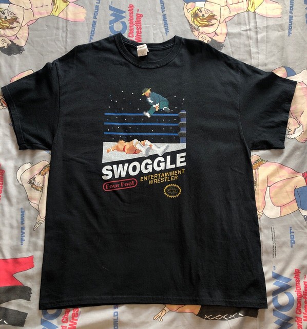 Hornswoggle Swoggle 8Bit TShirt XL Nintendo Parody Wrestling 4Foot