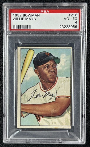 WILLIE MAYS PSA 4 1952 BOWMAN BASEBALL #218 GIANTS VG-EX
