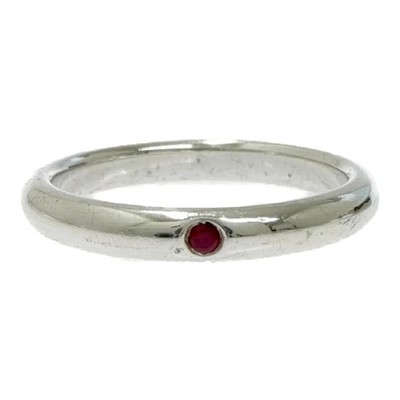 Tiffany & Co. Silver Red Stacking Band Ring US 6.25.5 2.7g 925 Engraved