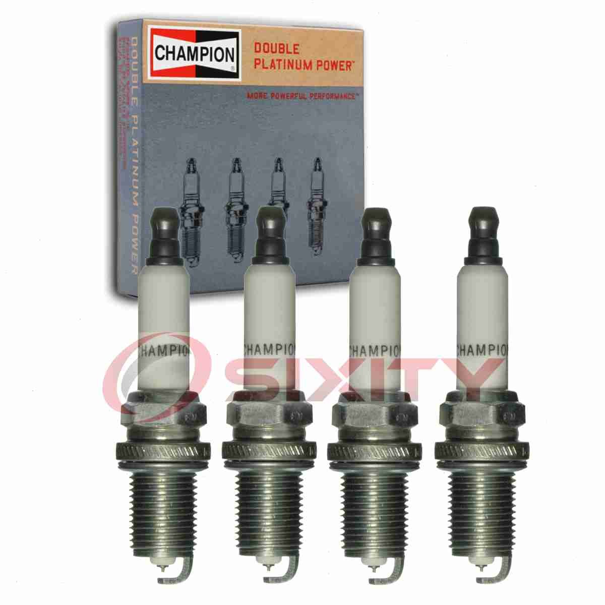 4 pc Champion Double Platinum Spark Plugs for 1992-2003 Mitsubishi Galant am