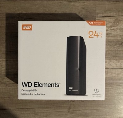 WD Elements Desktop-Speicher 24 TB HDD USB 3.0-kompatibel extern - Schwarz - NEU