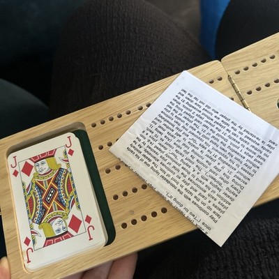 Traditionelles Cribbage Brettspiel - Gibson Spiele schönes schweres Holz/Vintage