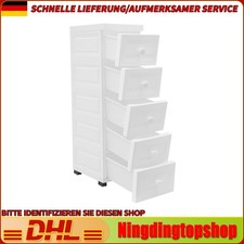 Badrollwagen Rollcontainer Küchenwagen Rollwagen mit 5 Schubladen Küche Weiß