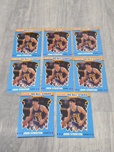 John Stocton 1990 Fleer #9 All-Stars Utah Jazz - LOT OF 8 - D158