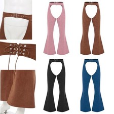 Herren Vintage Cowboy Chaps Western Stil Fransen Wildleder Hose für Mottopartys