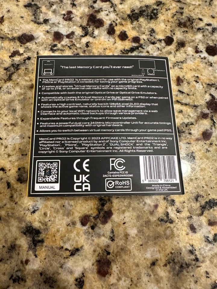 8BitMods MemCard PRO2 存储卡 适用于 PlayStation PS2 和 PS1 全新 未拆封 — 第 2/2 张图片