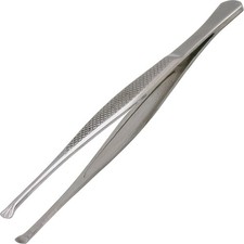 Stainless Steel Slanted Tip Eyebrow Plucking Hair Removal Tweezers 3 1/2"