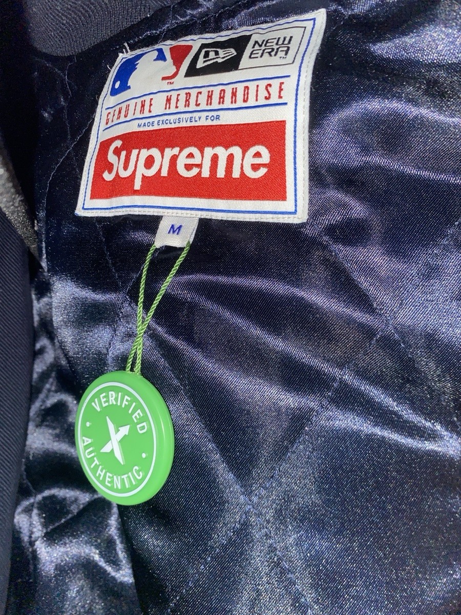 Supreme X New Era MLB Varsity Jacket Navy Men's Medium | eBay