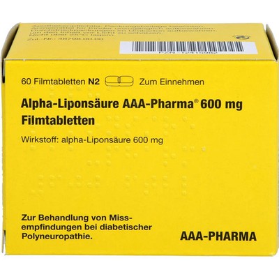Alpha Liponsäure Aaa- Pharma 600 mg Filmtabletten 60St - PZN 12415982