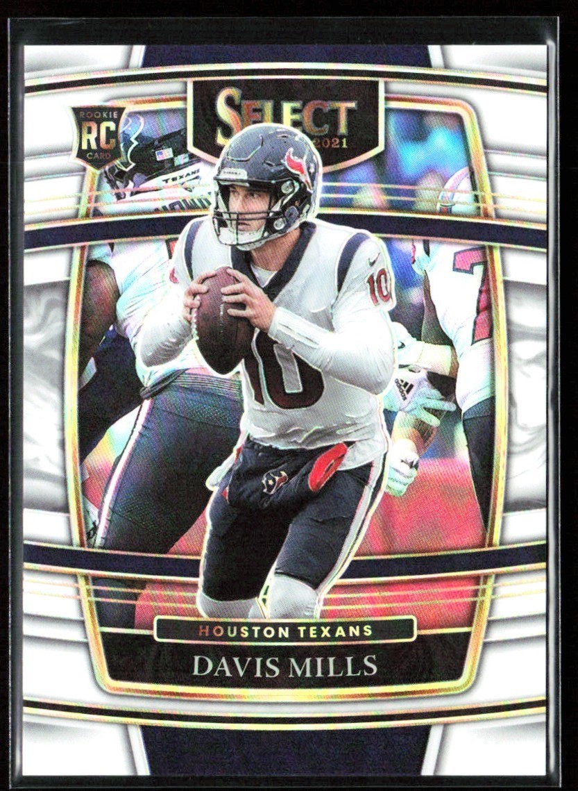 Davis Mills 2021 Panini Select White Prizm RC /35 #65 Houston Texans