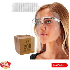 Salon World Safety Face Shields with All Clear Glasses Frames Case of 200 - U...