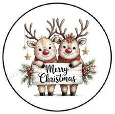 MERRY CHRISTMAS REINDEER ENVELOPE SEALS LABELS STICKERS PARTY FAVORS