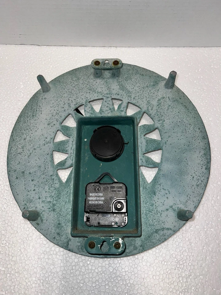 Springfield 14" Exterior Die Cast Reloj Termómetro Sunburst Vintage Tono Verde Foto 2 de 2