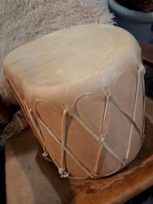 AWESOME VINTAGE NATIVE AMERICAN HANDMADE MEDIUM POW WOW TAOS DRUM NICE""