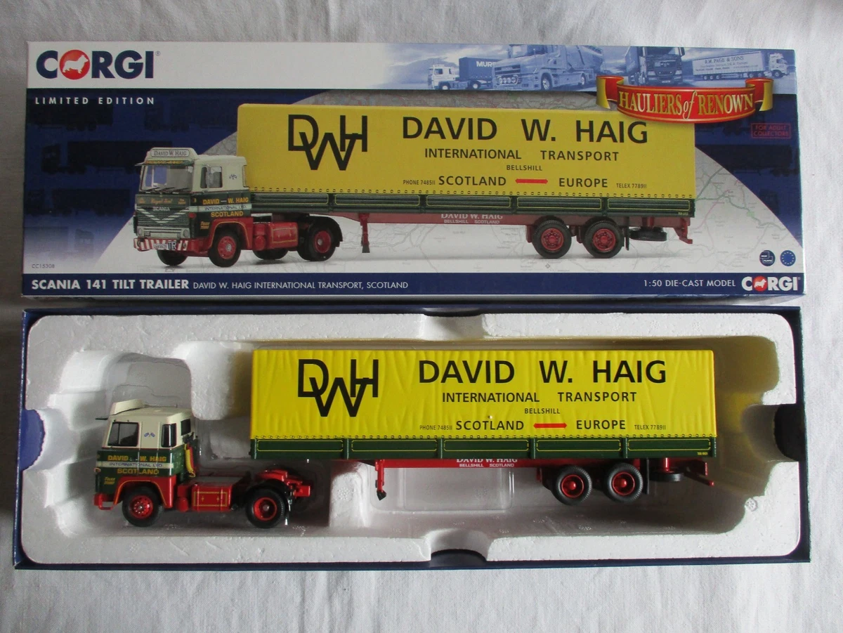 CORGI CC15308 SCANIA 141 TILT TRAILER - REMORQUE BACHEE DAVID W. HAIG TRANSPORT