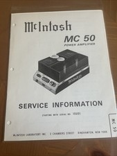McIntosh MC 50 Original Power Amplifier Service Manual