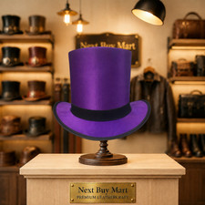 Purple Victorian Top Hat Silk Gothic Steampunk Magician Cosplay Costume Hat
