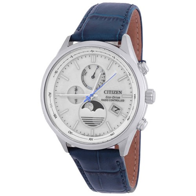 #ad Citizen Eco Drive Radio Controlled Moon Phase White Dial Men#x27;s Watch BY1030 09A $311.64