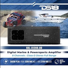 DS18 NXL-X1200.8D 8-CHANNEL FULL-RANGE IP67 MARINE AMPLIFIER 8 x 150W RMS  4 