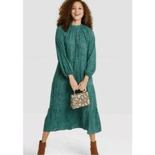 a. new day Women s Elegant Green Maxi Dress Size S