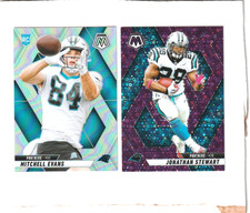 2025 Mosaic Mitchell Evans Prizm RC & Jonathan Stewart Purp Mojo #10/50 Panthers