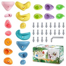 TOPNEW 20PC Kids Climbing Holds, Climbing Rocks for Play Set, Swingset - Adul...