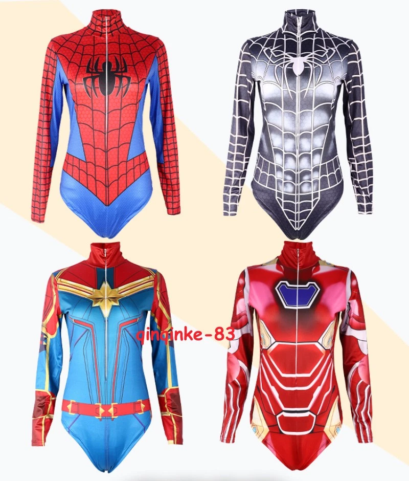 Fato de banho de super-herói cosplay feminino macacão meia-calça manga poliéster presente - Imagem 2 de 4