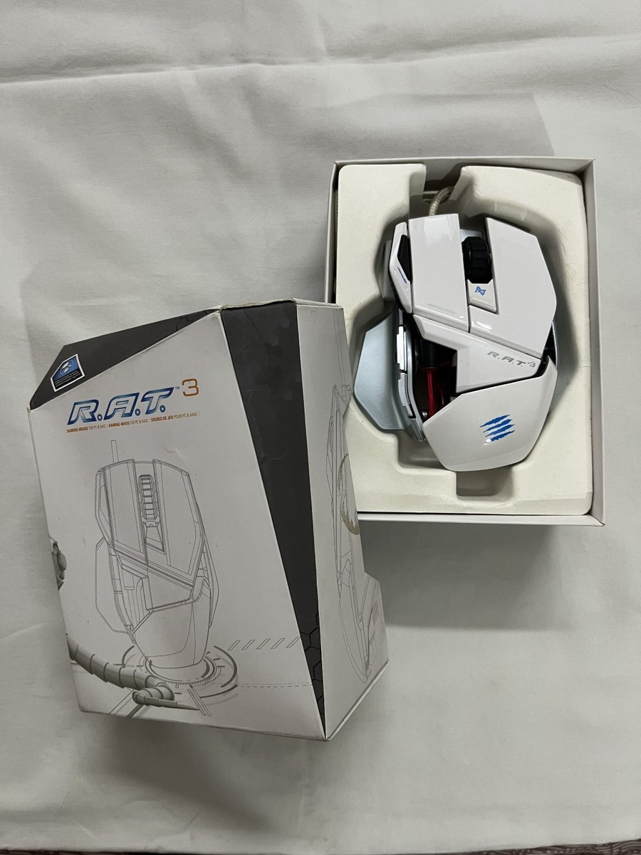 Mad Catz R.A.T. RAT 3 Gaming Optical Mouse for PC & Mac - White
