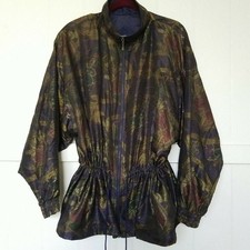 VTG LAVON Cheerful Corp Windbreaker Jacket Women's XL Paisley Made in Taiwan