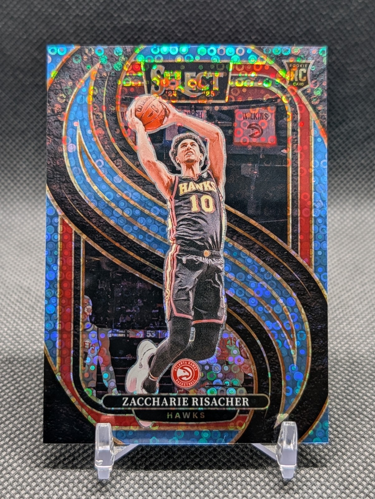2024-25 Panini Select Zaccharie Risacher RC /99  Light Blue Prizm Disco Premier