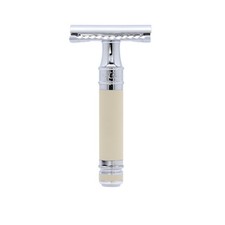 DES87RCBLAMZ Double Edge Safety Razor, Ivory Rubber Coated, Short Handle